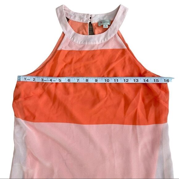 Cremieux Haltered Orange/Peach Stripe Dress Sz XS - Picture 9 of 10